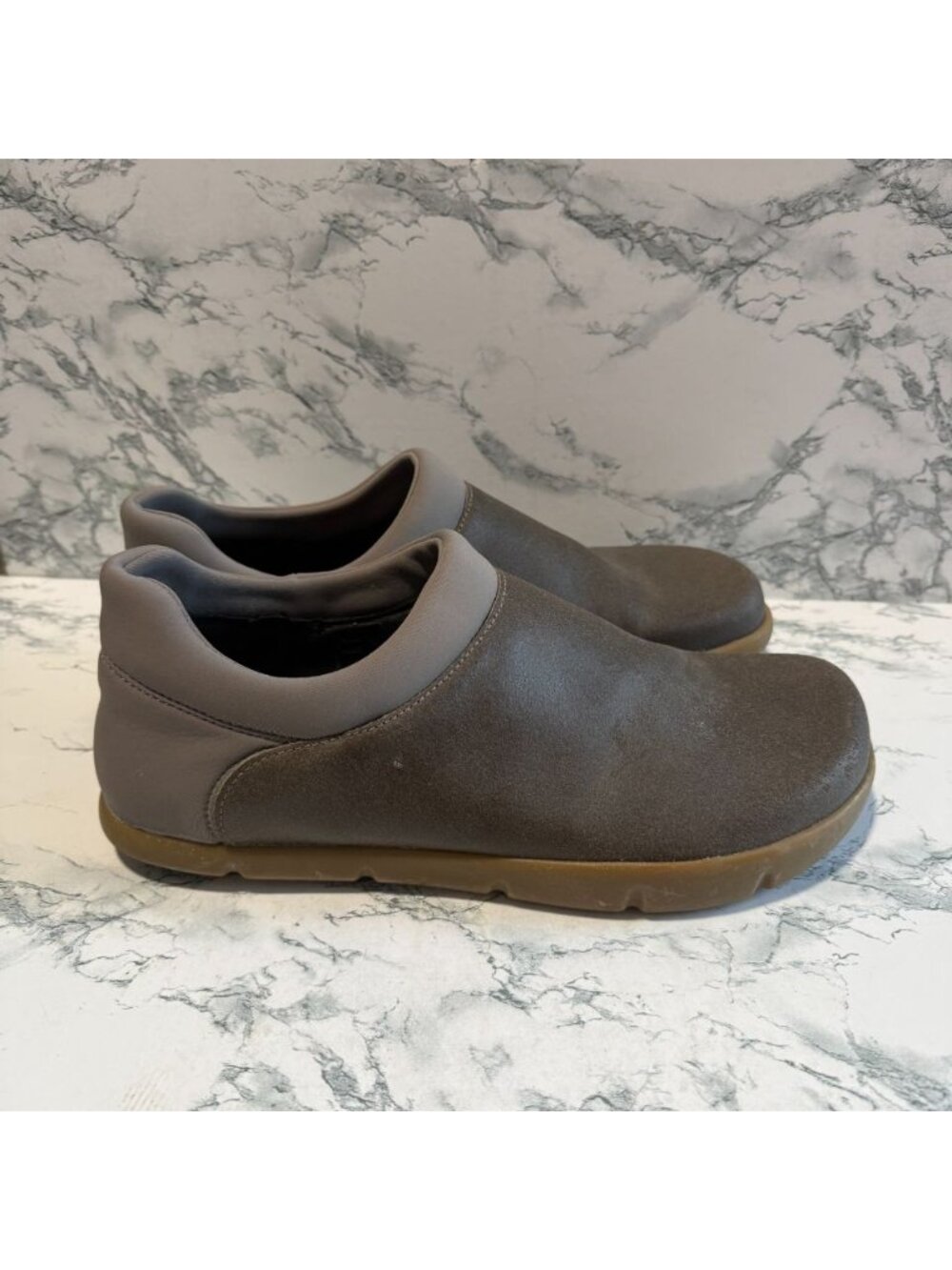Kalso Earth Men 12 Mana Shoe Slip On Gray Leather Negative Heel Wide Toe Box